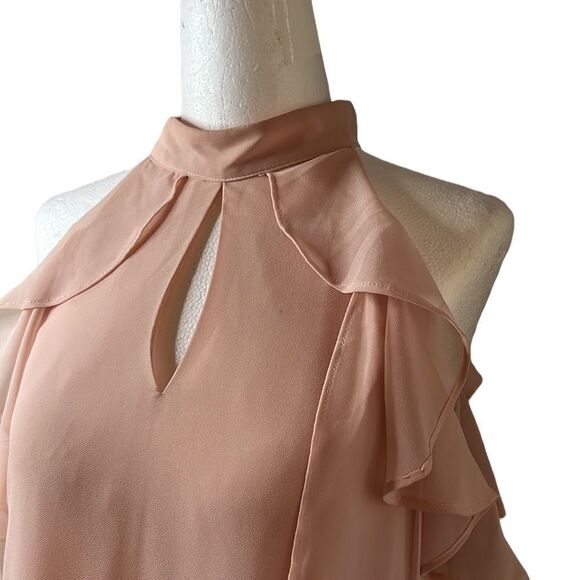 Bcbgeneration light pink blush sleeveless dress choker  + keyhole neck SZ XS - Picture 3 of 13